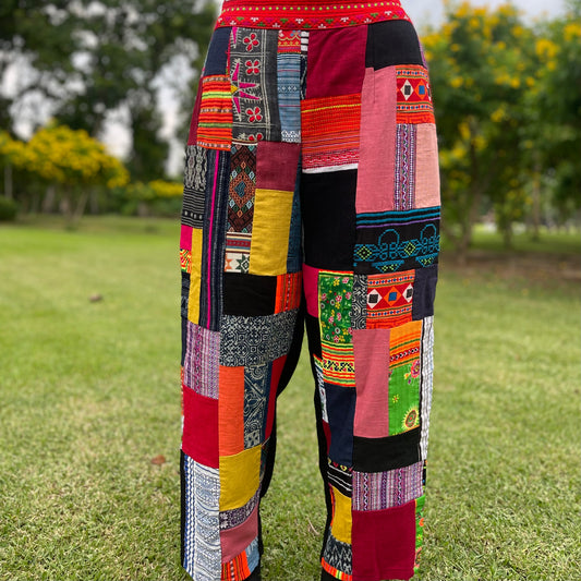 Colourful Unisex Patchwork Pants