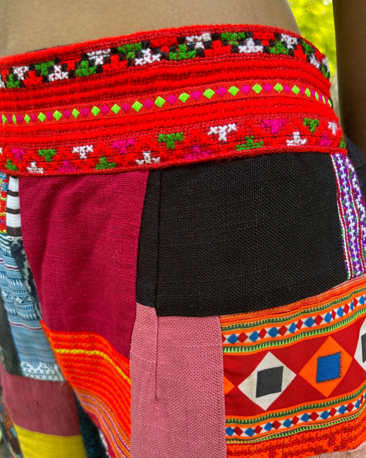 Colourful Unisex Patchwork Pants