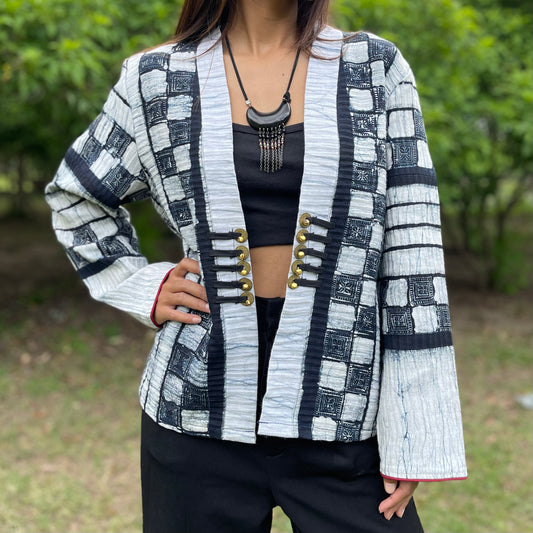 Hmong Wax-Resist Dyed Kimono Jacket