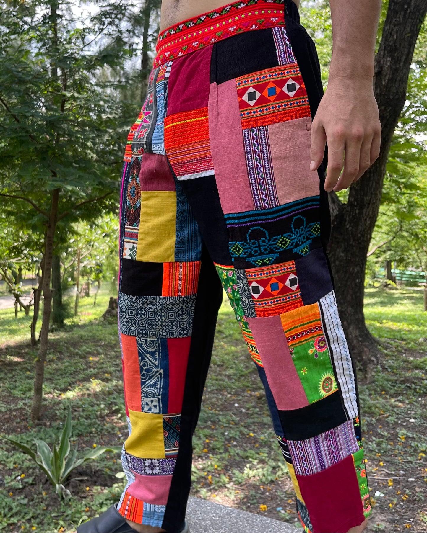 Colourful Unisex Patchwork Pants