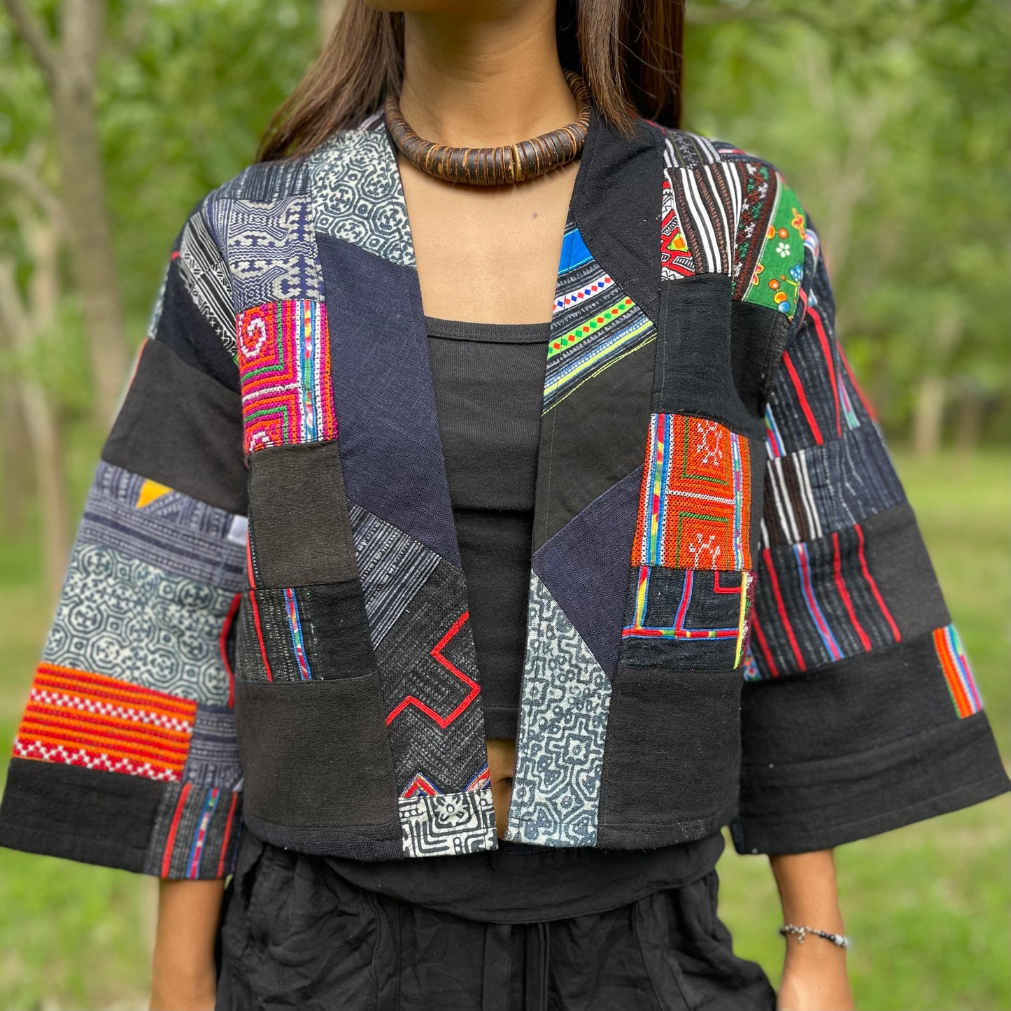 Veste patchwork fabriquée à la main