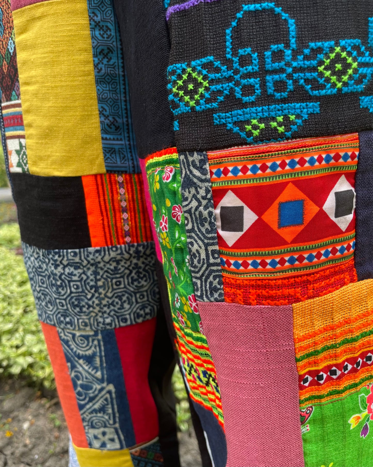 Colourful Unisex Patchwork Pants