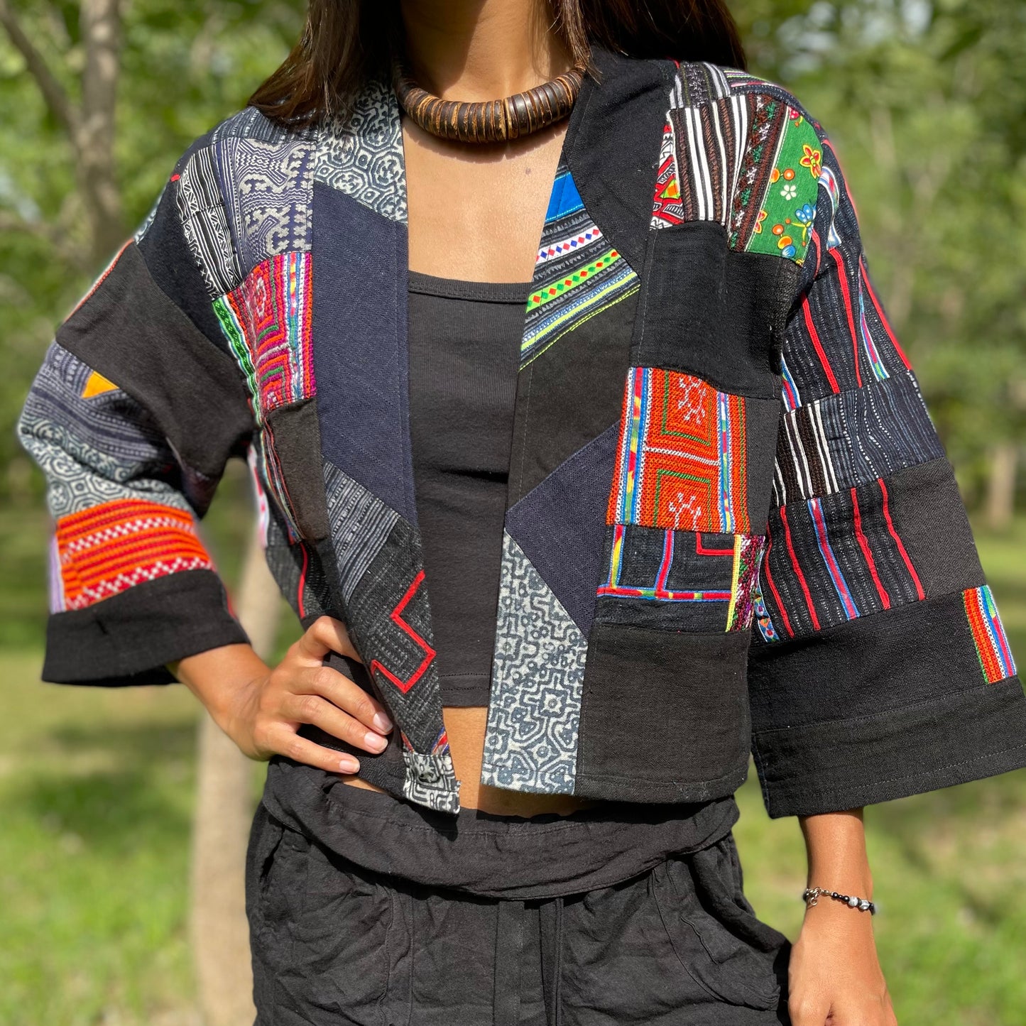 Veste patchwork fabriquée à la main