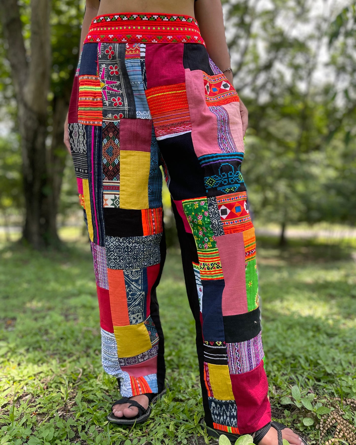 Colourful Unisex Patchwork Pants